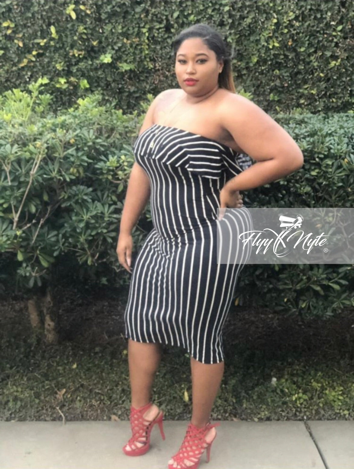 Plus Size Strapless Midi Dress